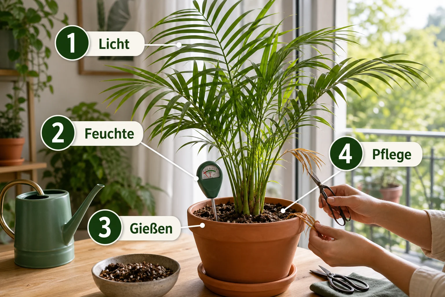 Infografik: Schritt-für-Schritt-Anleitung - Palmen Zimmer Pflege Arten Anfänger: Anleitung, Tipps und häufige Fehler