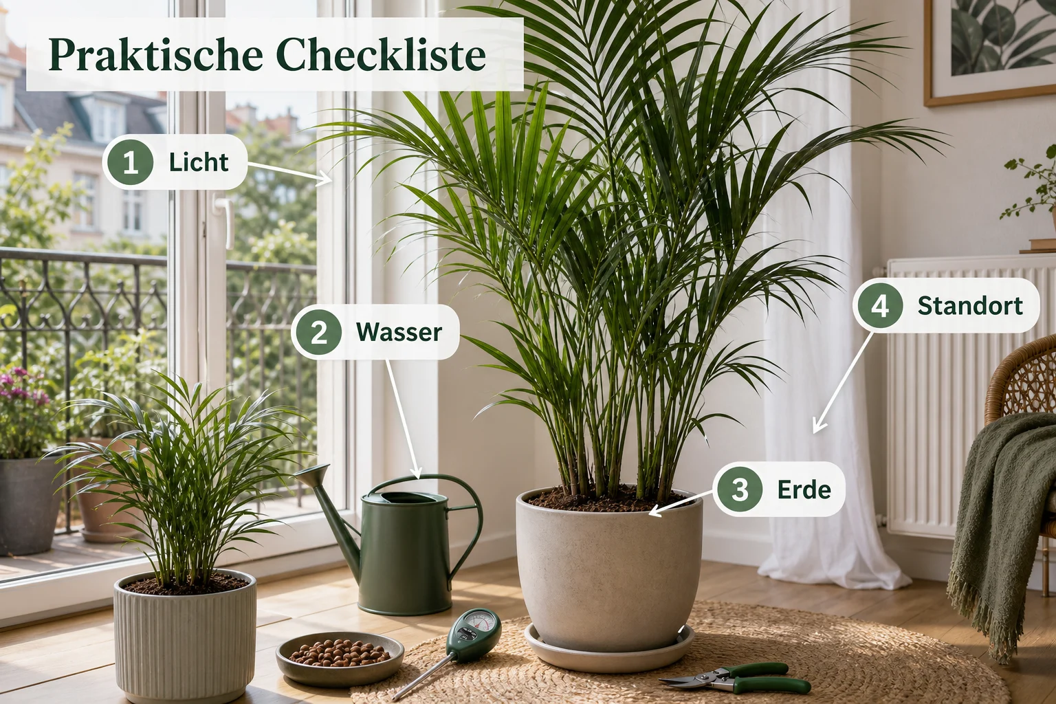 Infografik: Praktische Checkliste - Palmen Zimmer Pflege Arten Anfänger: Anleitung, Tipps und häufige Fehler