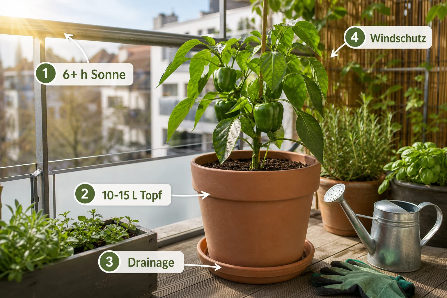 Infografik: Voraussetzungen, Standort und richtige Planung - Paprika Balkon Anbauen Topf Sorte: Anleitung, Tipps und häufige Fehler
