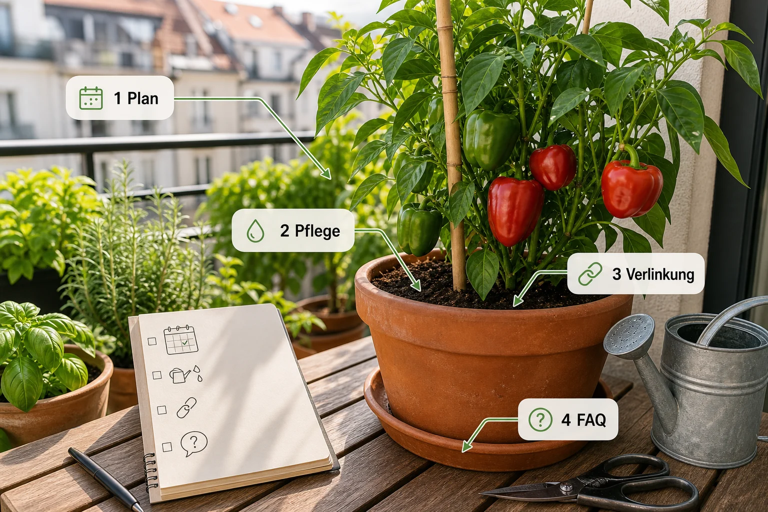 Infografik: Fazit und nächste Schritte - Paprika Balkon Anbauen Topf Sorte: Anleitung, Tipps und häufige Fehler