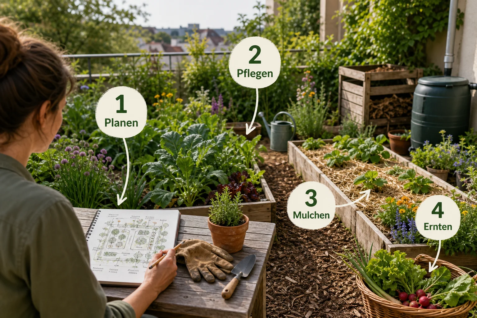 Infografik: Fazit und nächste Schritte - Permakultur Garten Anlegen Anfänger: Anleitung, Tipps und häufige Fehler