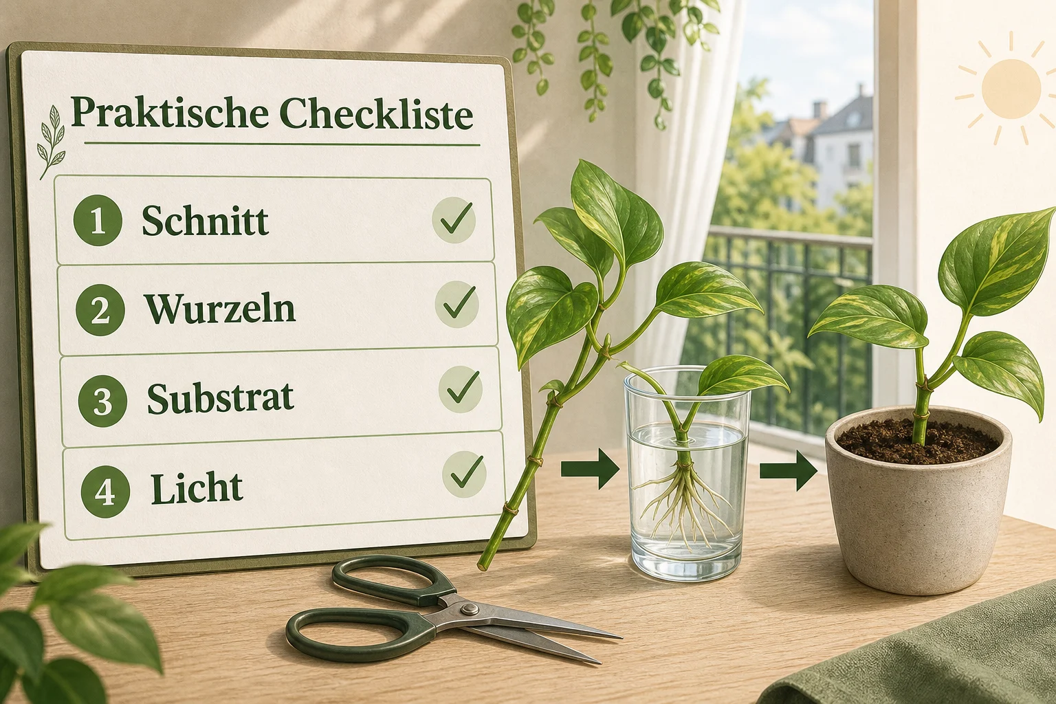 Infografik: Praktische Checkliste - Pflanzen Ableger Ziehen Anleitung: Schritt-für-Schritt erklärt