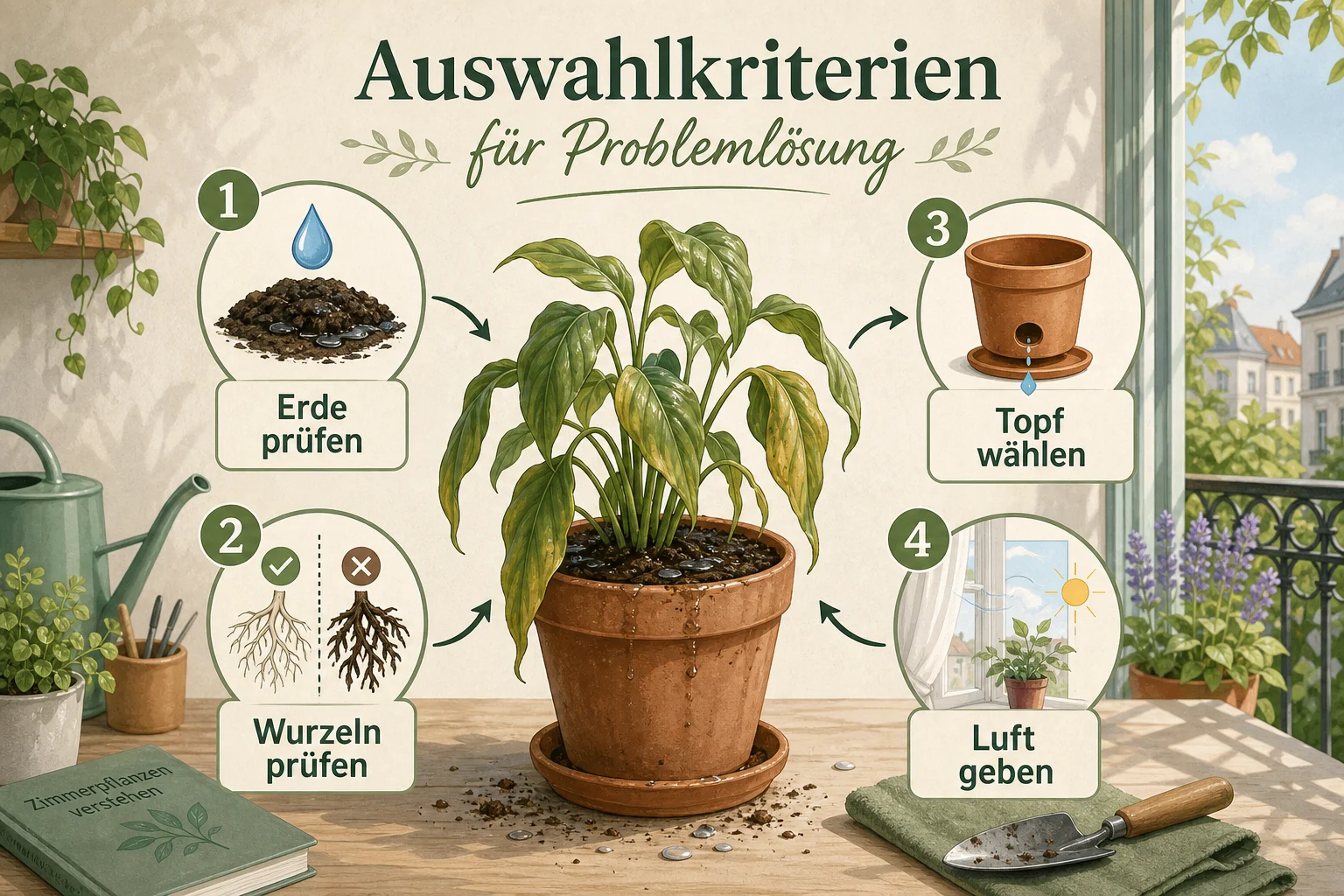 Infografik: Auswahlkriterien für Problemlösung - Pflanzen Retten Übergossen Anleitung: Schritt-für-Schritt erklärt