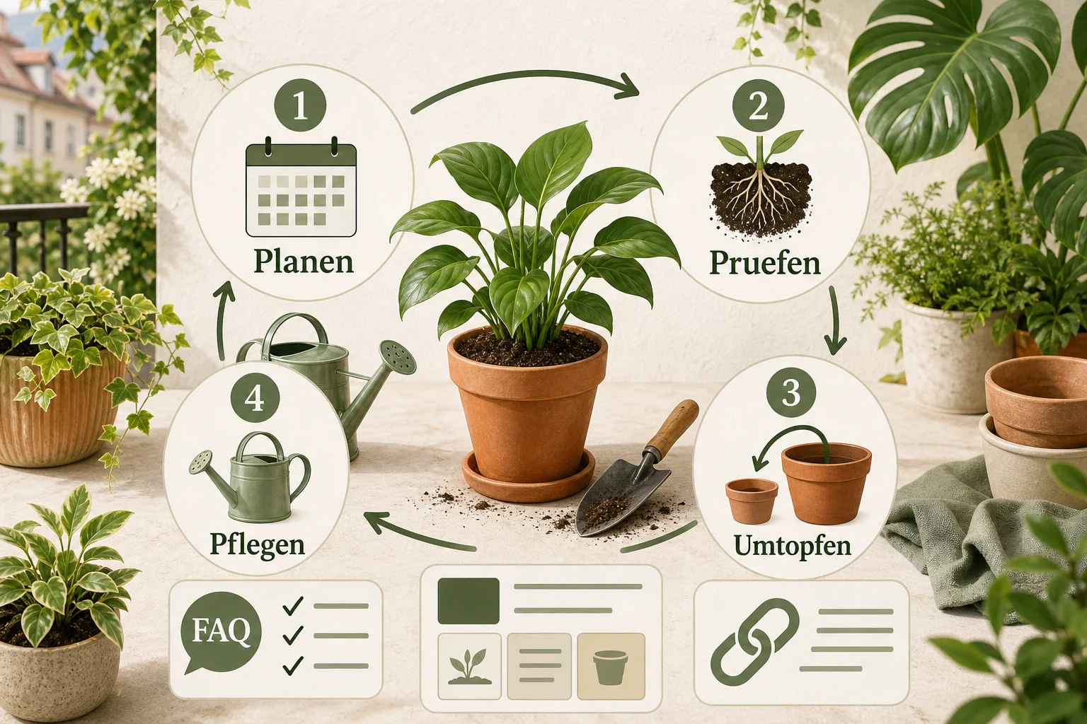 Infografik: Fazit und nächste Schritte - Pflanzen Umtopfen Wann Wie Oft: Anleitung, Tipps und häufige Fehler