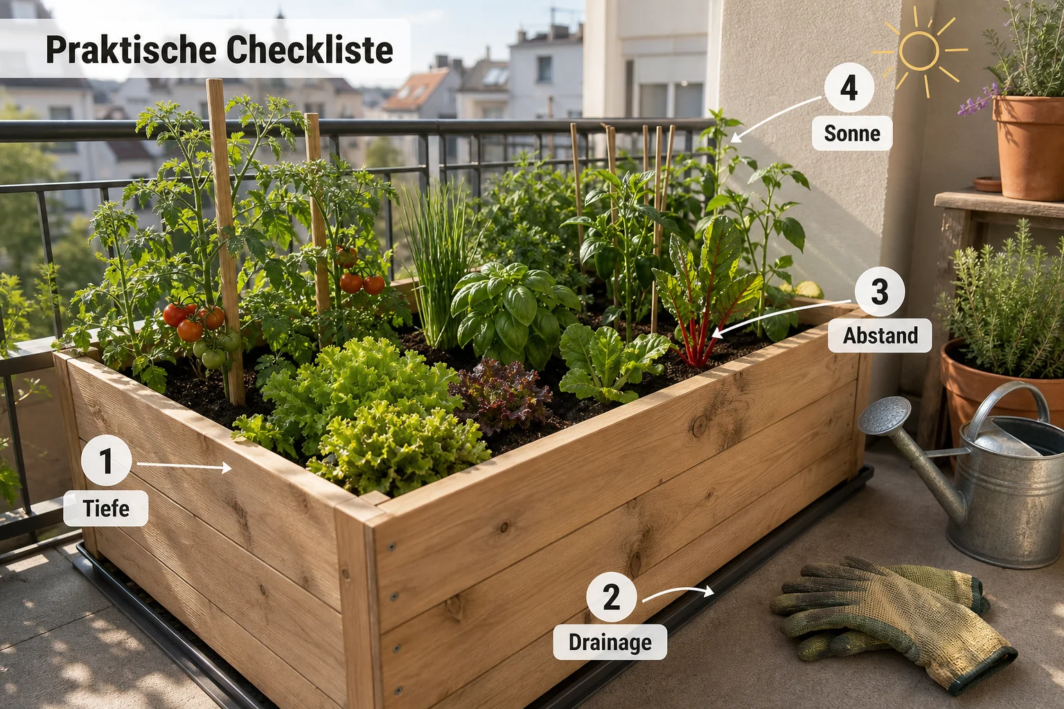 Infografik: Praktische Checkliste - Pflanzkasten Groß Balkon Gemüse Anbauen: Anleitung, Tipps und häufige Fehler