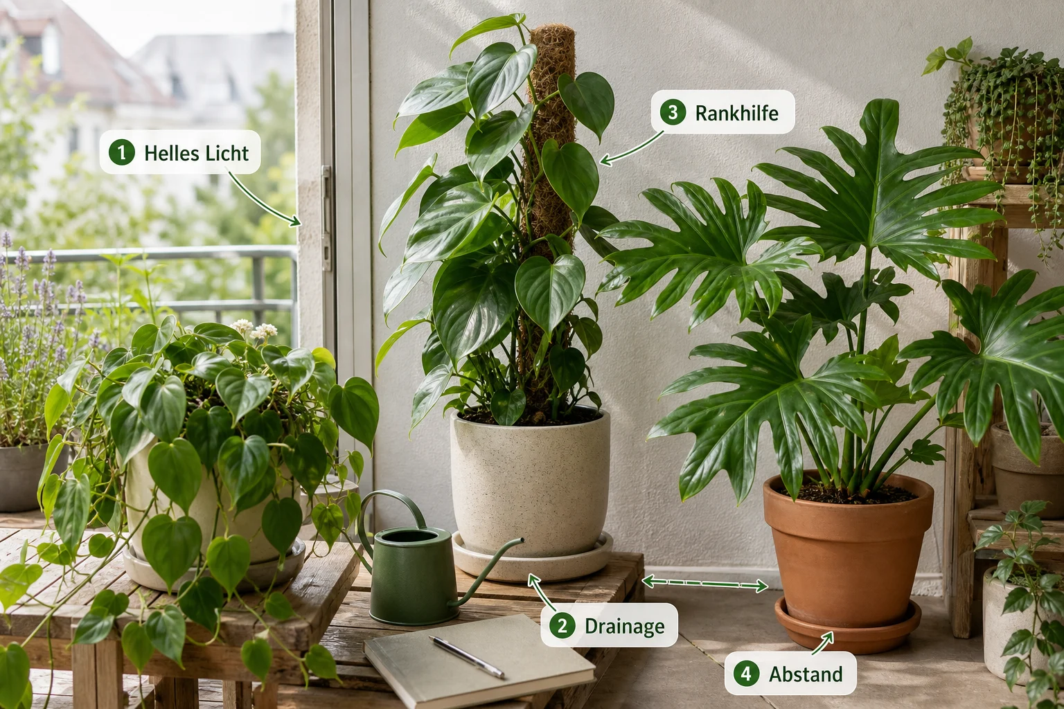Infografik: Voraussetzungen, Standort und richtige Planung - Philodendron Pflege Arten Unterschiede: Anleitung, Tipps und häufige Fehler