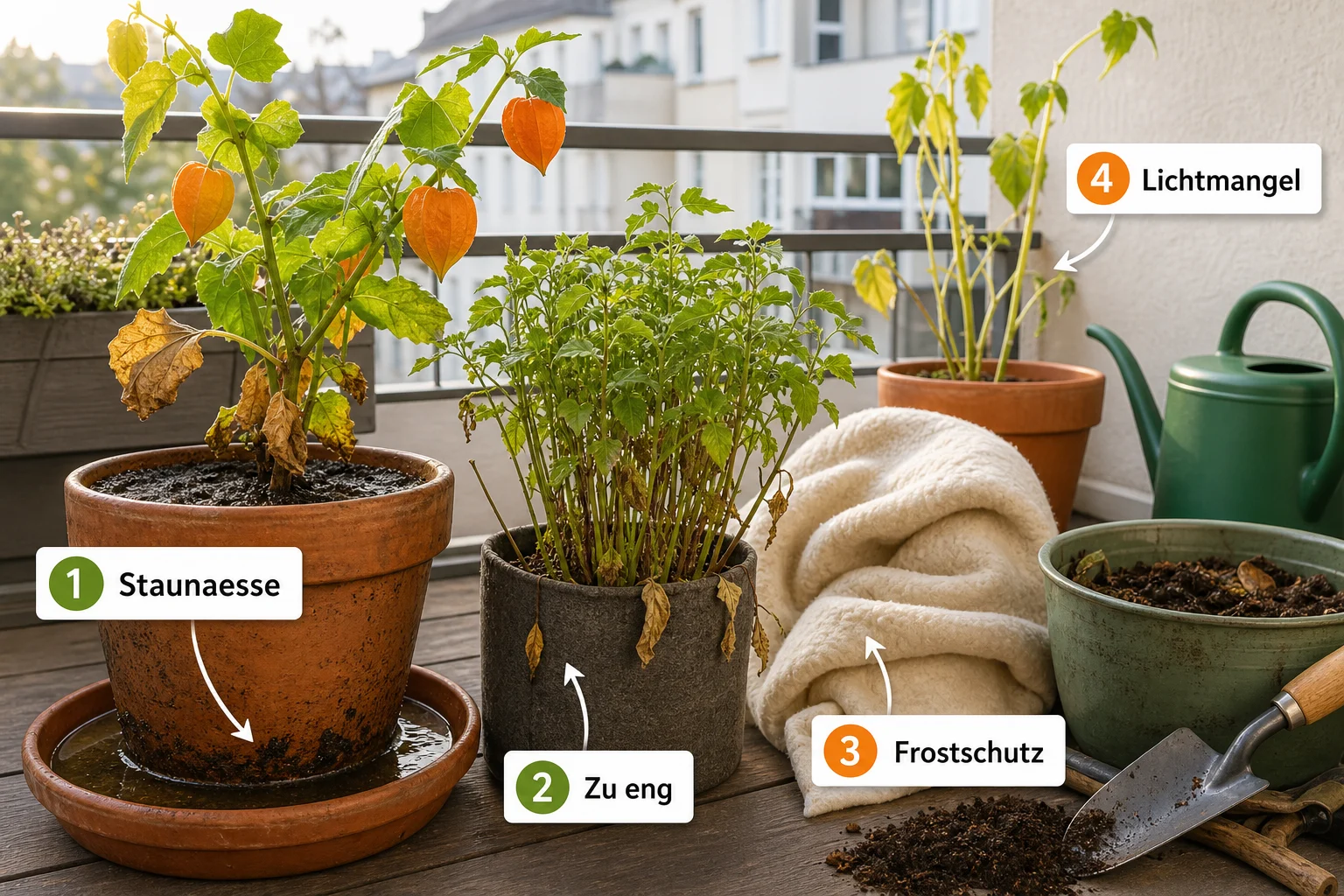 Erklärbild: Häufige Fehler und wie Sie sie vermeiden - Physalis Anbauen Pflege Überwintern: Anleitung, Tipps und häufige Fehler