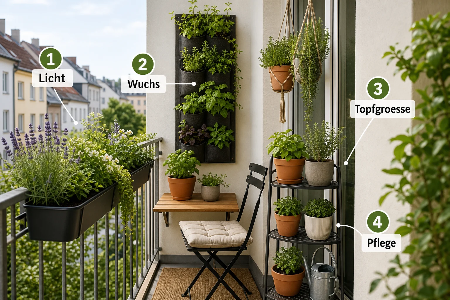 Infografik: Auswahlkriterien für Kleine Räume - Raumwunder Balkon Pflanzen Ideen: Anleitung, Tipps und häufige Fehler
