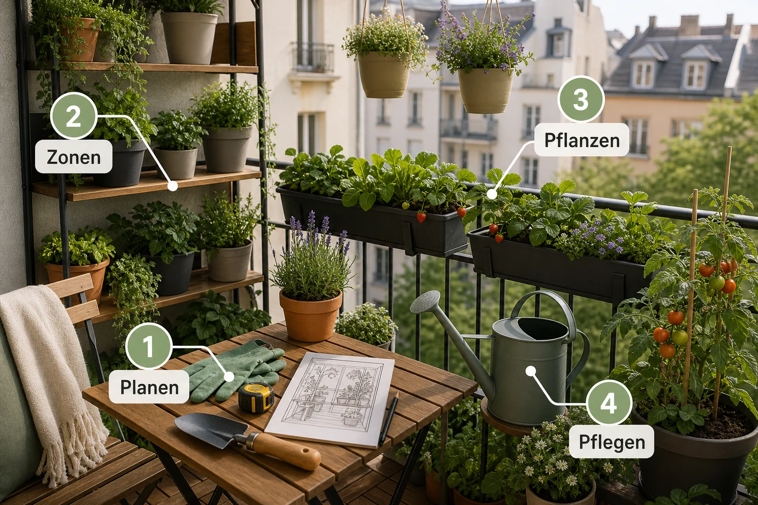 Infografik: Schritt-für-Schritt-Anleitung - Raumwunder Balkon Pflanzen Ideen: Anleitung, Tipps und häufige Fehler