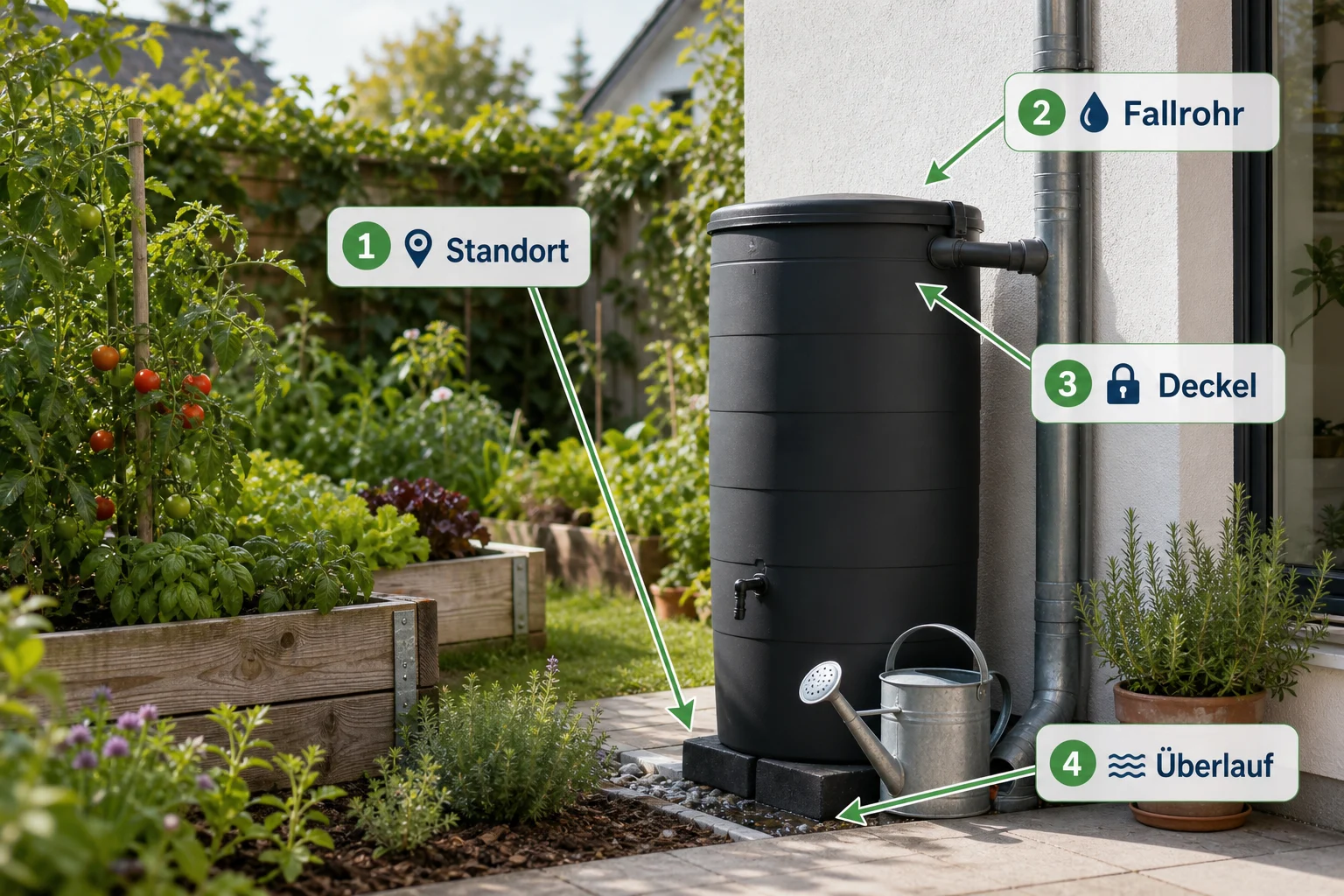Infografik: Voraussetzungen, Standort und richtige Planung - Regenwasser Nutzen Garten Erlaubt: Anleitung, Tipps und häufige Fehler