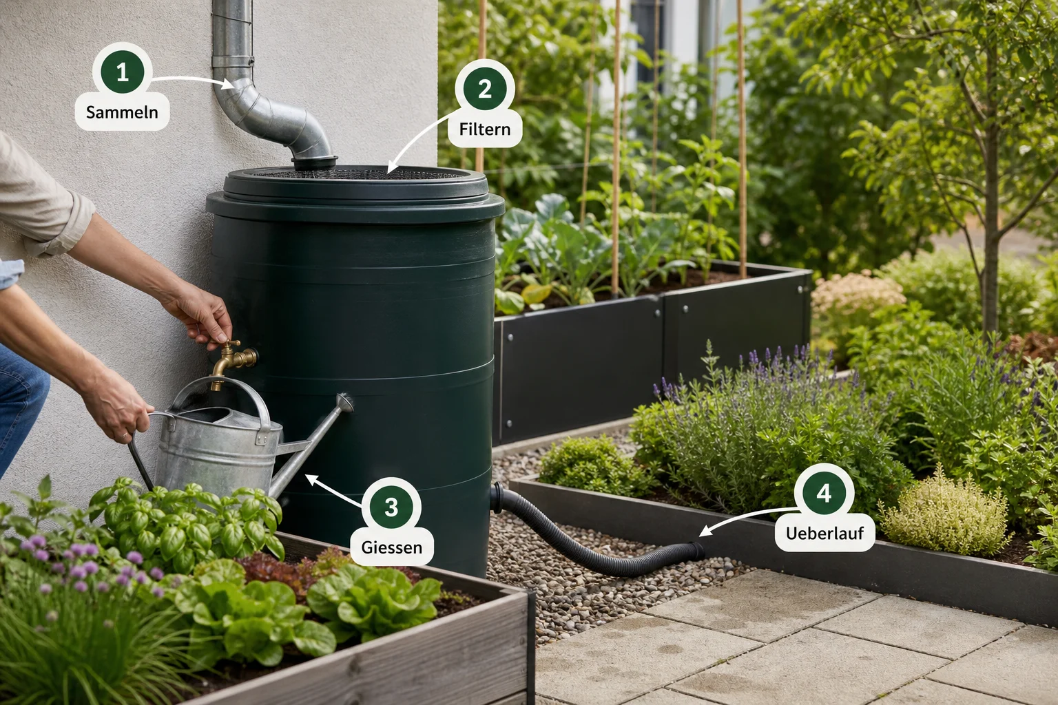 Infografik: Schritt-für-Schritt-Anleitung - Regenwasser Nutzen Garten Erlaubt: Anleitung, Tipps und häufige Fehler