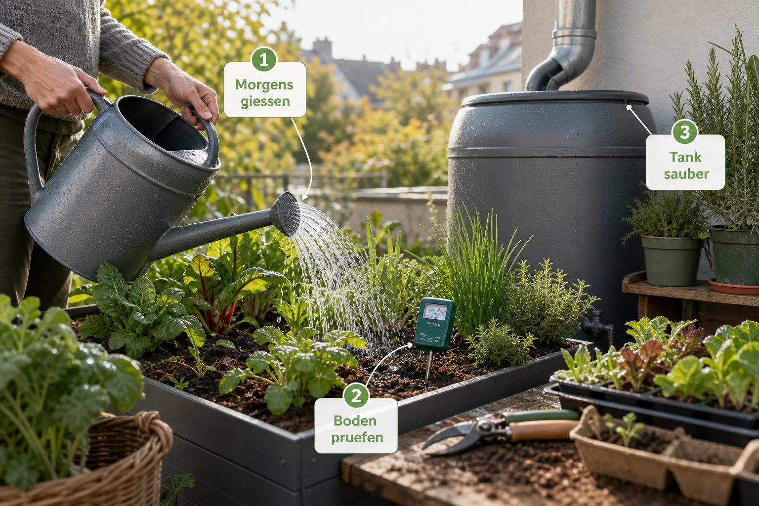 Infografik: Pflege, Timing und saisonale Besonderheiten - Regenwasser Nutzen Garten Erlaubt: Anleitung, Tipps und häufige Fehler
