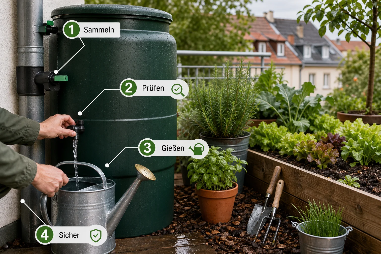 Infografik: Praktische Checkliste - Regenwasser Nutzen Garten Erlaubt: Anleitung, Tipps und häufige Fehler