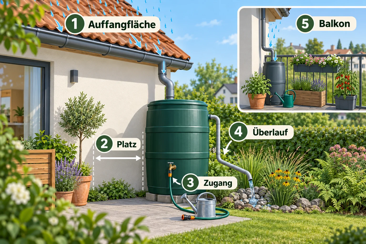 Infografik: Welche Voraussetzungen braucht ein Regenwasser sammeln Garten System? - Regenwasser sammeln Garten System: Anleitung, Tipps und häufige Fehler