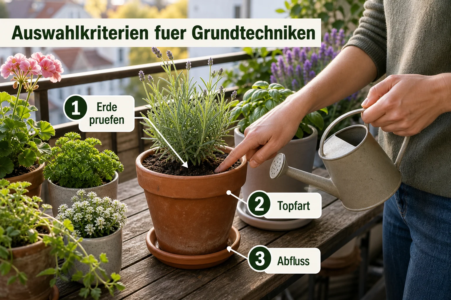 Infografik: Auswahlkriterien für Grundtechniken - Richtig Gießen Pflanzen Anfänger: Anleitung, Tipps und häufige Fehler