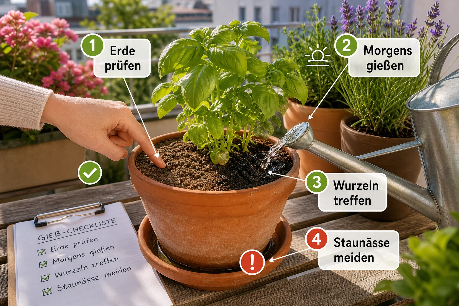 Infografik: Praktische Checkliste - Richtig Gießen Pflanzen Anfänger: Anleitung, Tipps und häufige Fehler