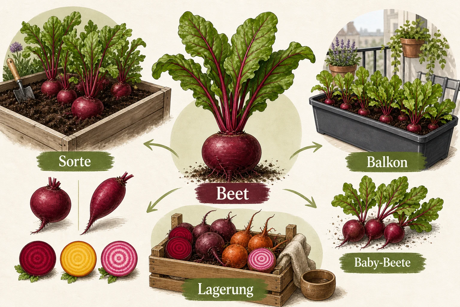 Infografik: Rote Beete als Wurzelgemüse auswählen: Sorte, Beet oder Balkon und Verwendungsziel - Rote Beete Anbauen Erntezeit Lagerung: Anleitung, Tipps und häufige Fehler