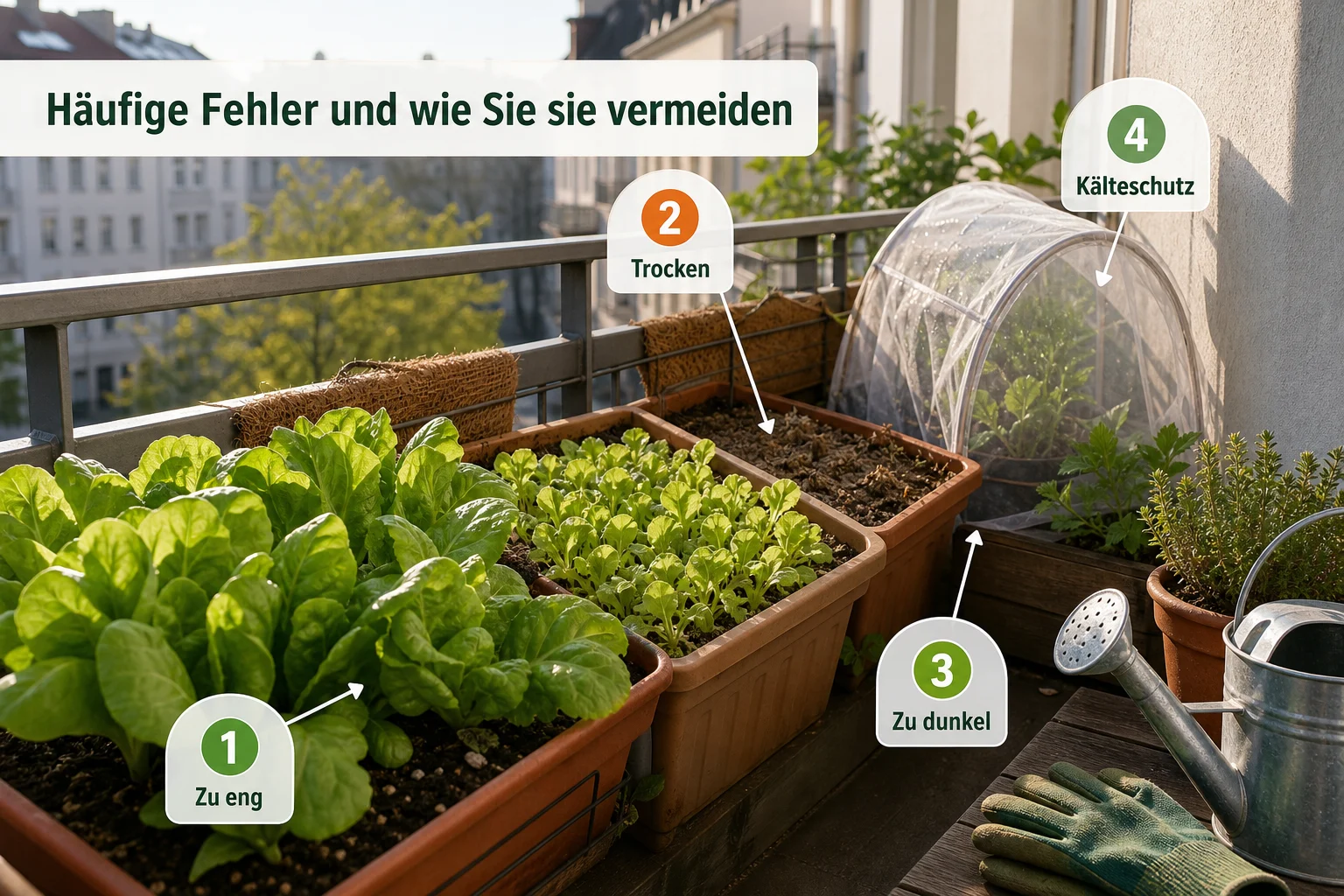 Infografik: Häufige Fehler und wie Sie sie vermeiden - Salat Anbauen Balkon Ganzjährig: Anleitung, Tipps und häufige Fehler