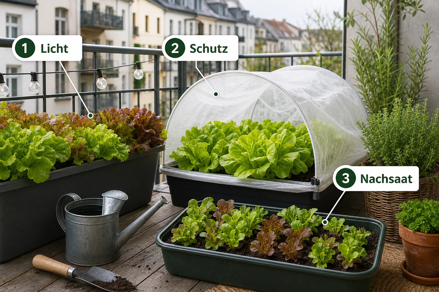 Infografik: Fazit - Salat Anbauen Balkon Ganzjährig: Anleitung, Tipps und häufige Fehler