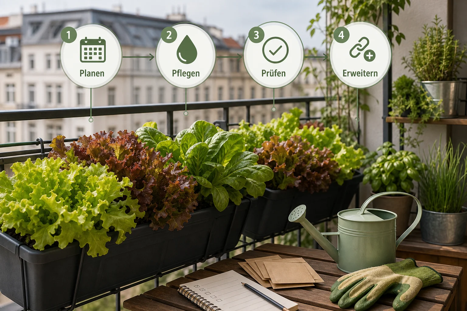 Infografik: Fazit und nächste Schritte - Salat Anbauen Balkon Ganzjährig: Anleitung, Tipps und häufige Fehler
