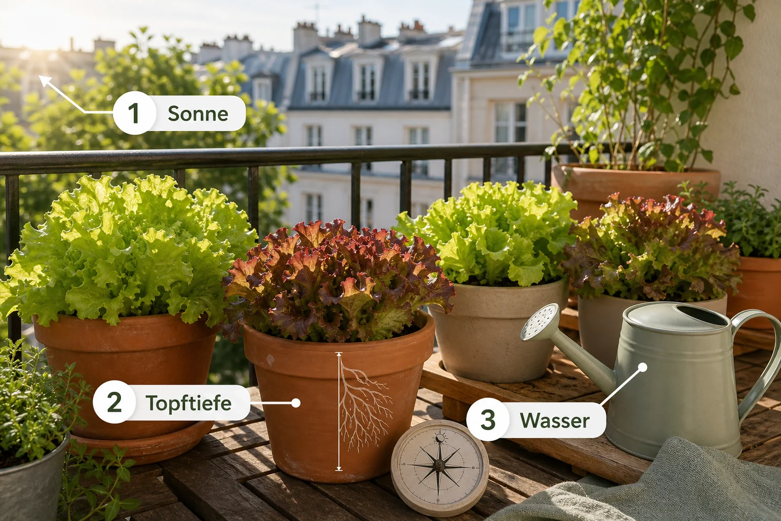Infografik: Voraussetzungen, Standort und richtige Planung - Salat Balkon Anbauen Pflücksalat Topf: Anleitung, Tipps und häufige Fehler