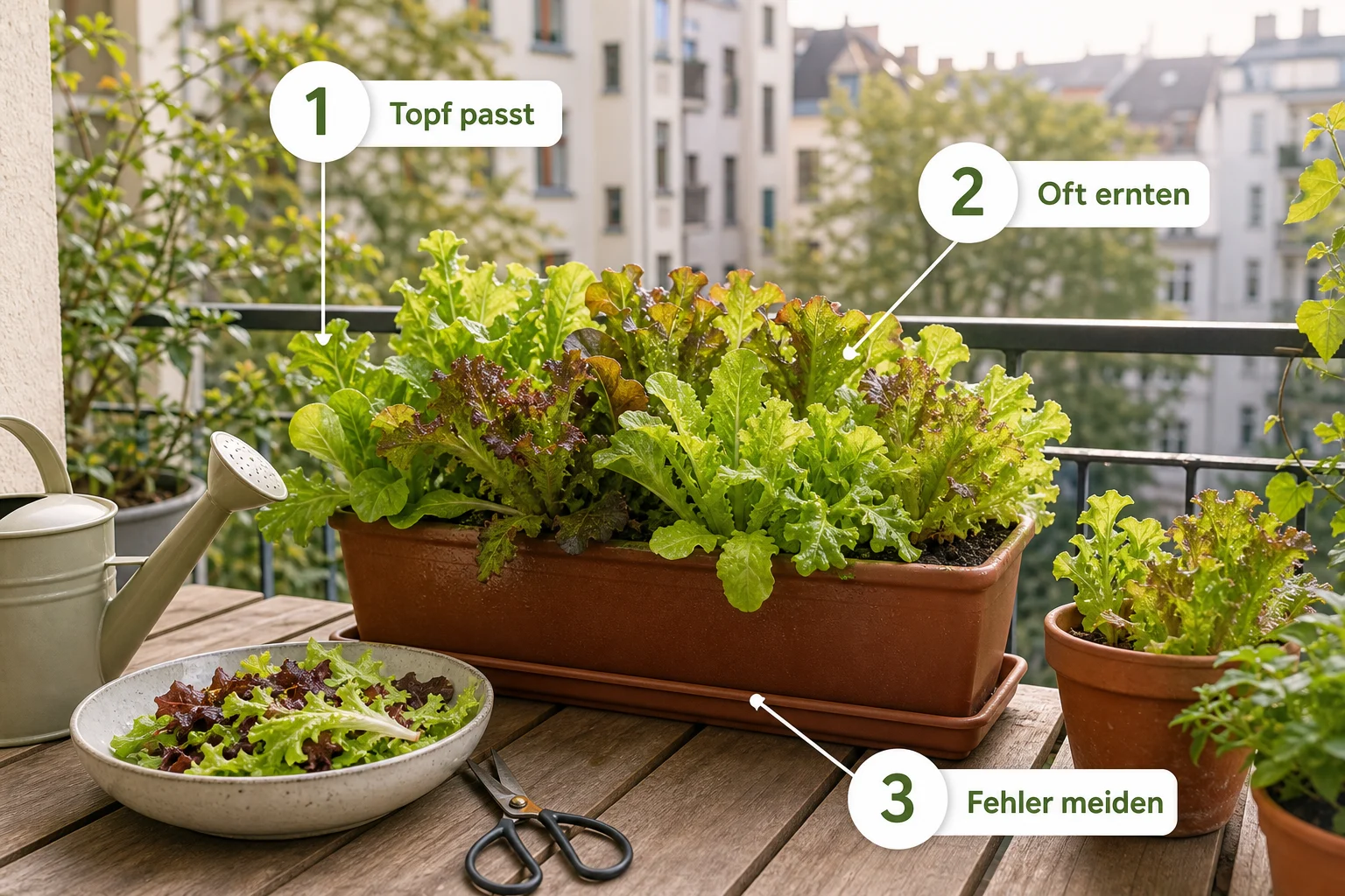 Infografik: Fazit - Salat Balkon Anbauen Pflücksalat Topf: Anleitung, Tipps und häufige Fehler