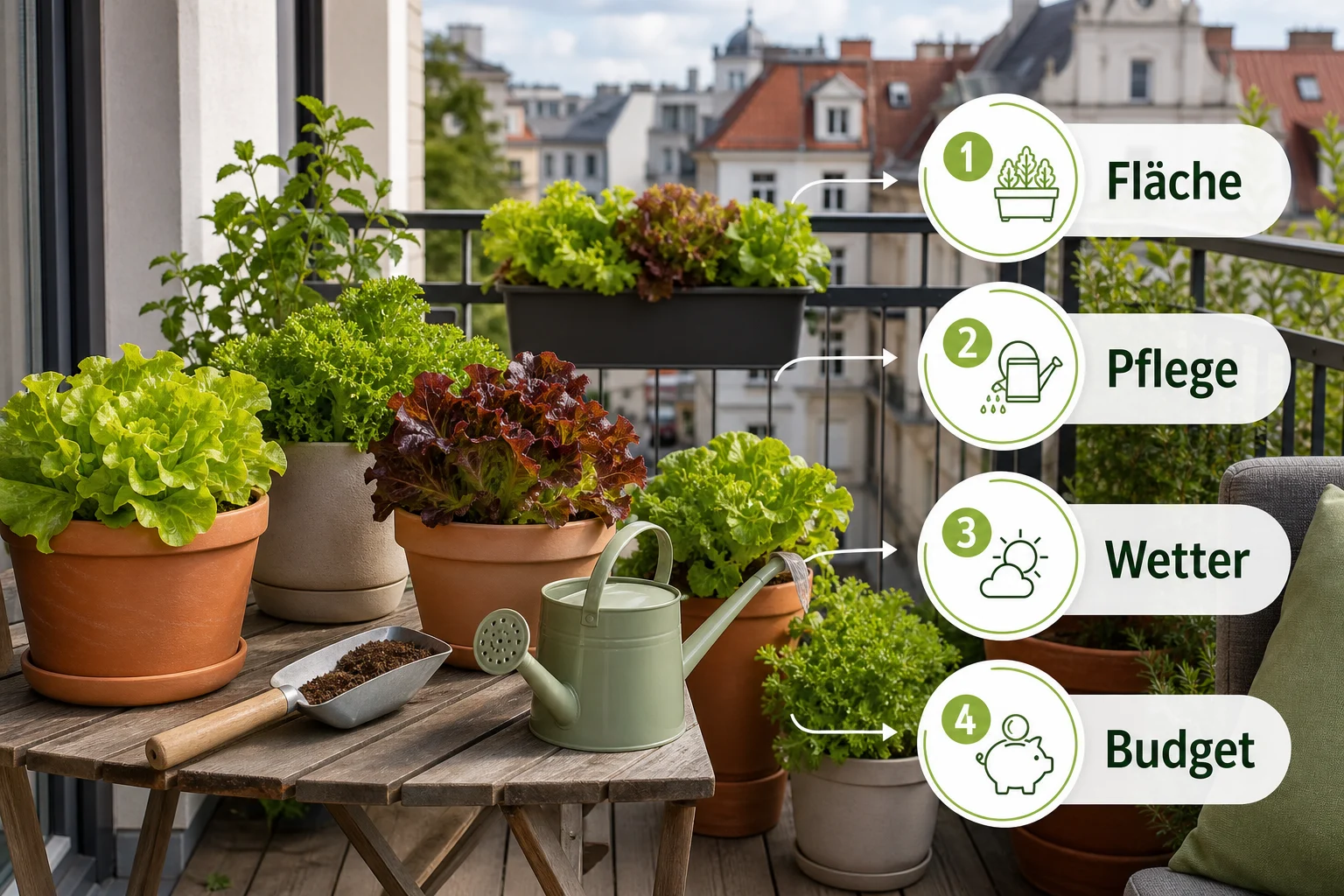 Infografik: Checkliste vor der Umsetzung - Salat Balkon Anbauen Pflücksalat Topf: Anleitung, Tipps und häufige Fehler