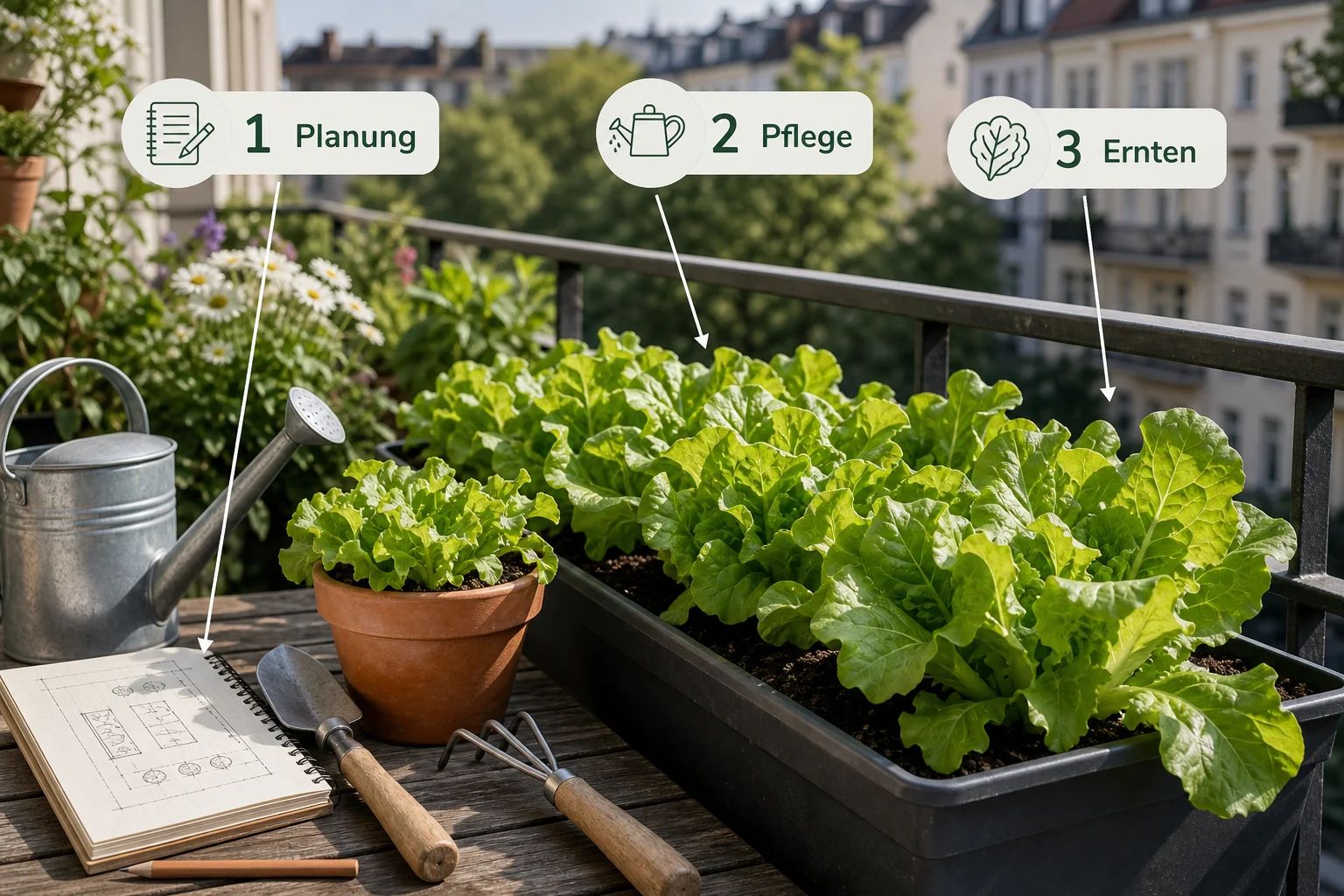 Infografik: Fazit und nächste Schritte - Salat Balkon Anbauen Pflücksalat Topf: Anleitung, Tipps und häufige Fehler