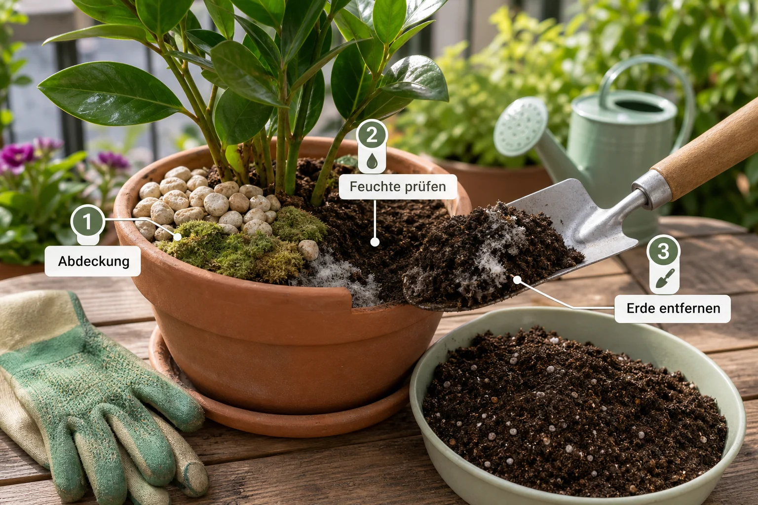 Erklärbild: Häufige Fehler und wie Sie sie vermeiden - Schimmel Blumenerde gefährlich entfernen: Anleitung und Tipps