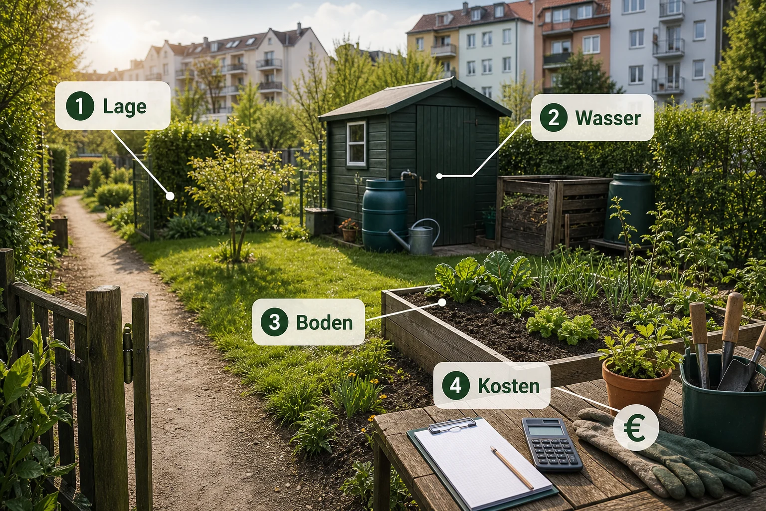 Infografik: Auswahlkriterien für Stadtgarten - Schrebergarten Anlegen Anfänger Kosten: Anleitung, Tipps und häufige Fehler