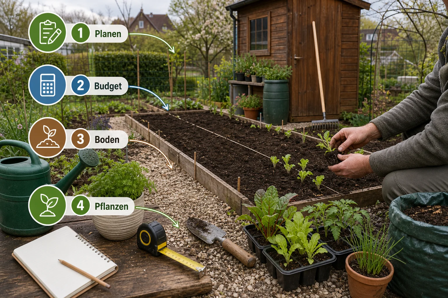 Infografik: Schritt-für-Schritt-Anleitung - Schrebergarten Anlegen Anfänger Kosten: Anleitung, Tipps und häufige Fehler