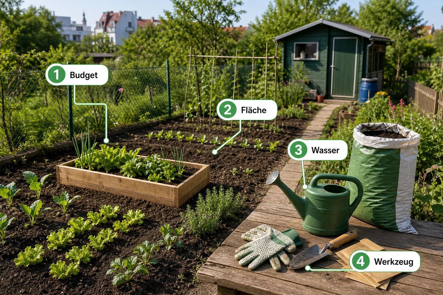 Infografik: Praktische Checkliste - Schrebergarten Anlegen Anfänger Kosten: Anleitung, Tipps und häufige Fehler