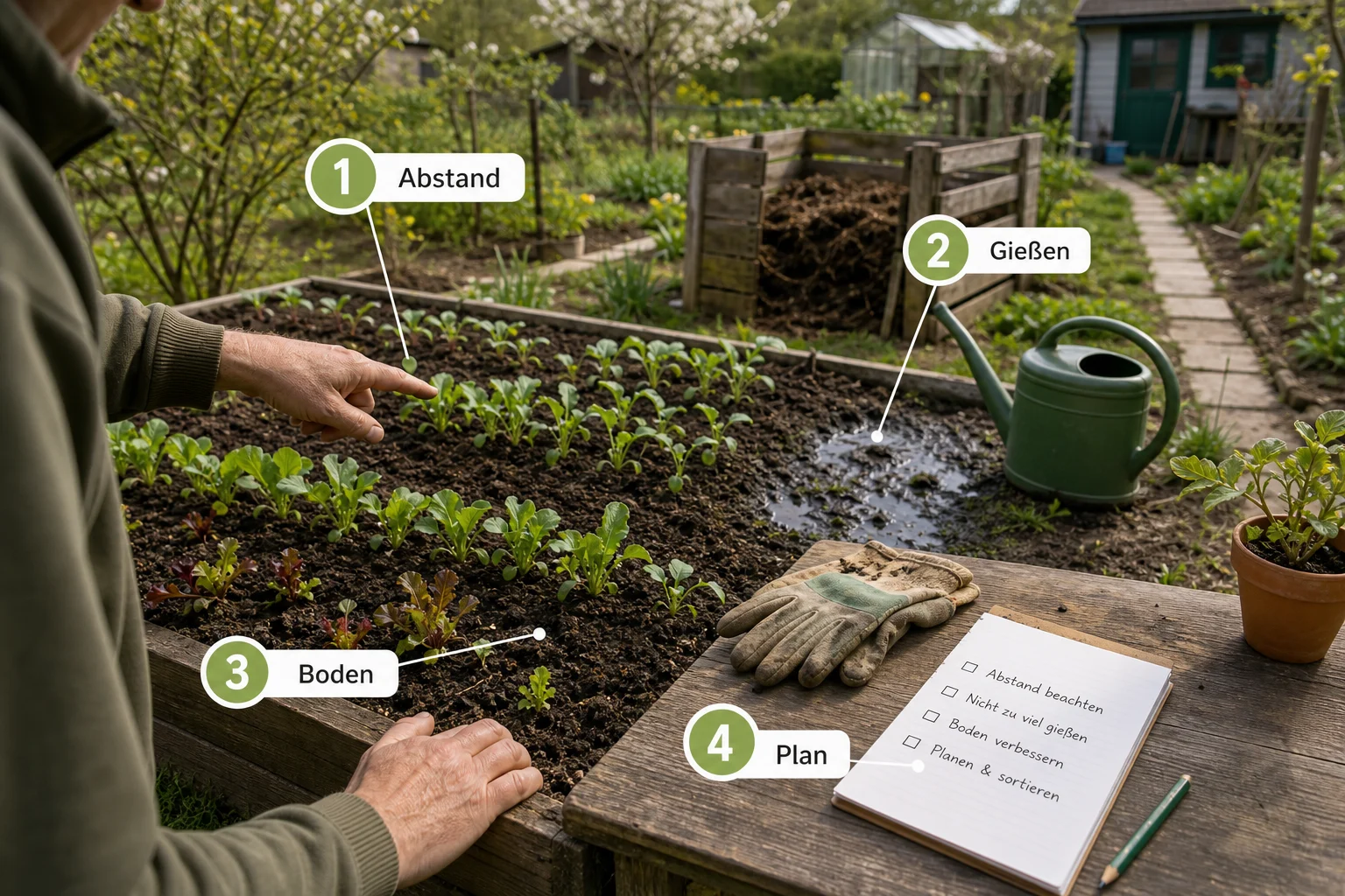 Infografik: Häufige Fehler und wie Sie sie vermeiden - Schrebergarten Erste Schritte Checkliste: praktische Checkliste
