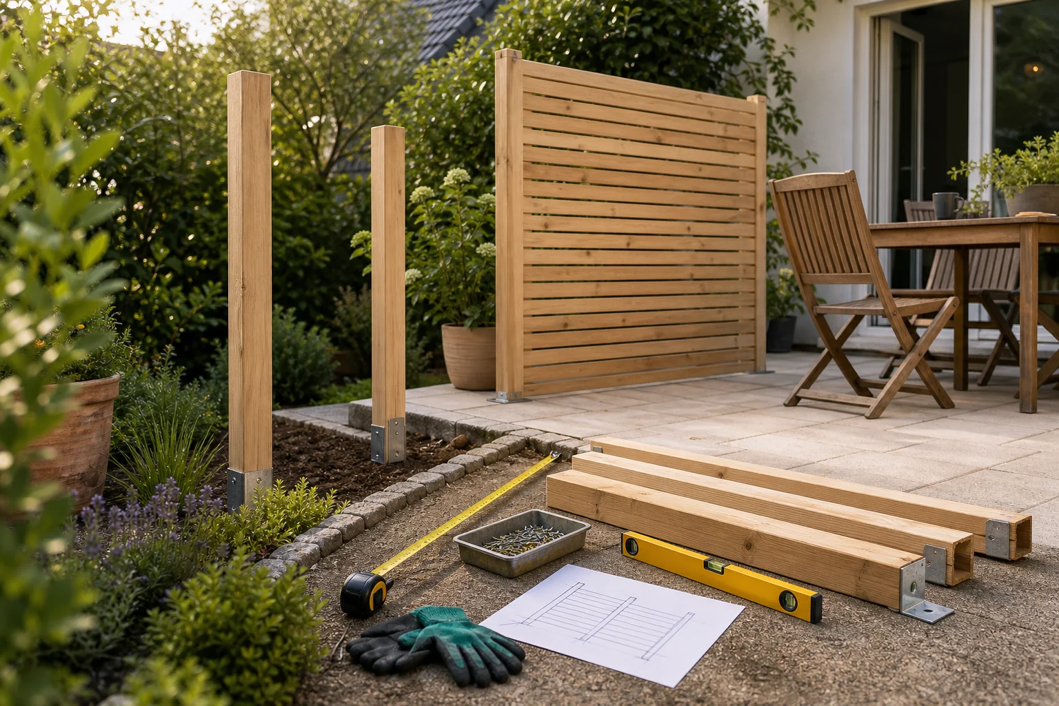 Foto: Was müssen Sie wissen, bevor Sie einen Sichtschutz im Garten selber bauen? - Sichtschutz Garten Selber Bauen: Anleitung, Tipps und häufige Fehler