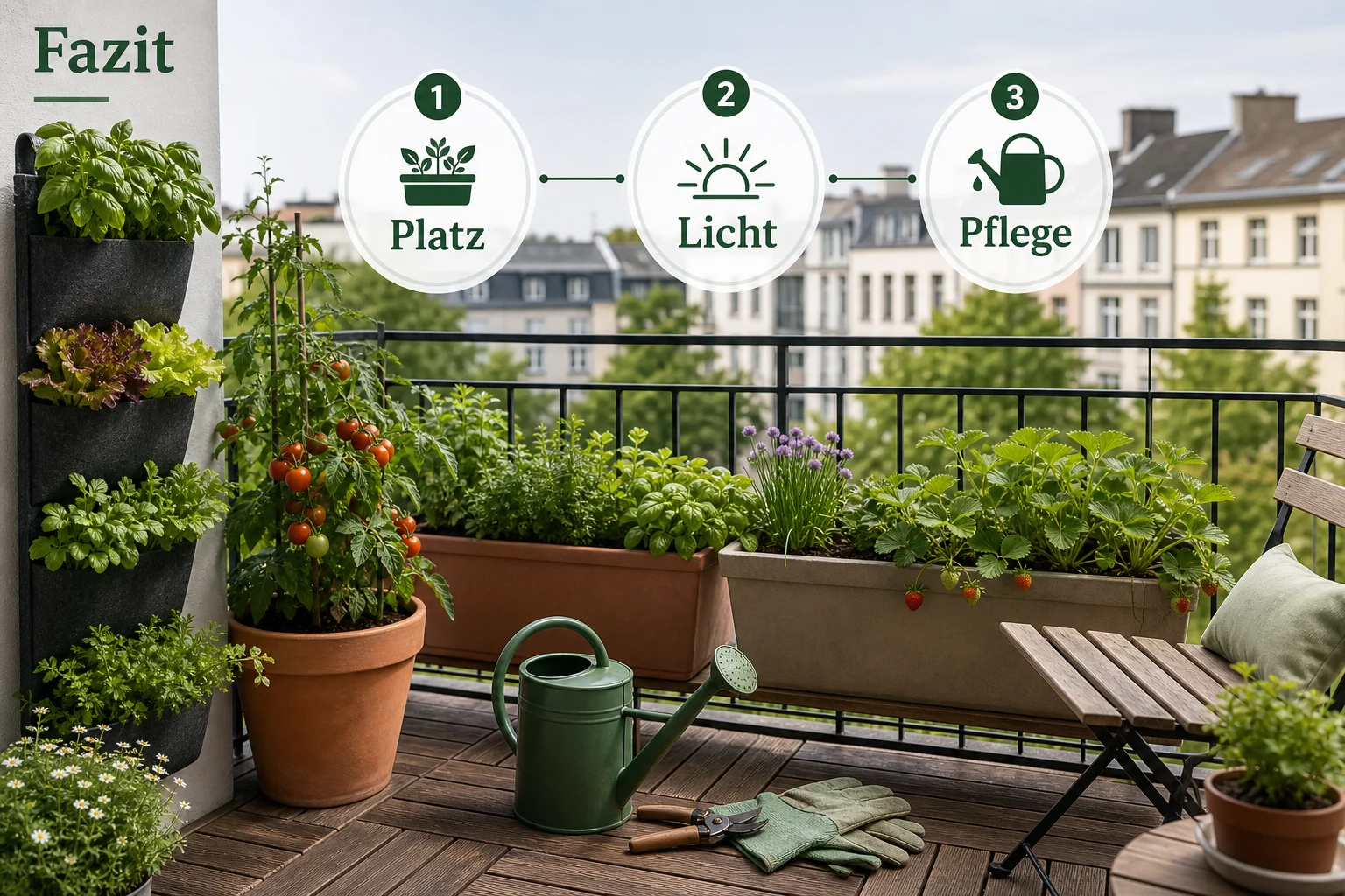 Infografik: Fazit - Stadtbalkon Gestalten Urban Gardening: Anleitung, Tipps und häufige Fehler