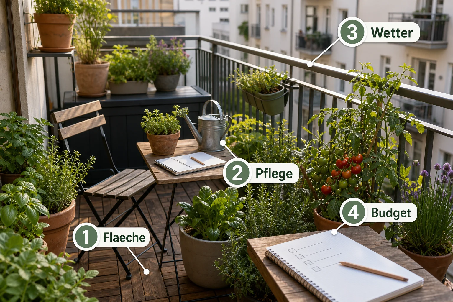 Infografik: Checkliste vor der Umsetzung - Stadtbalkon Gestalten Urban Gardening: Anleitung, Tipps und häufige Fehler