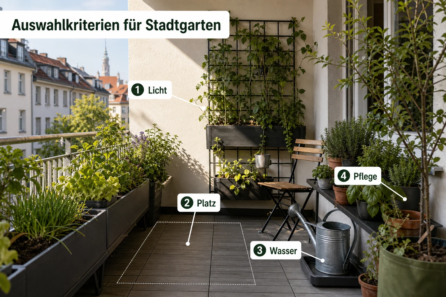 Infografik: Auswahlkriterien für Stadtgarten - Stadtgarten Anlegen Kleine Fläche: Anleitung, Tipps und häufige Fehler