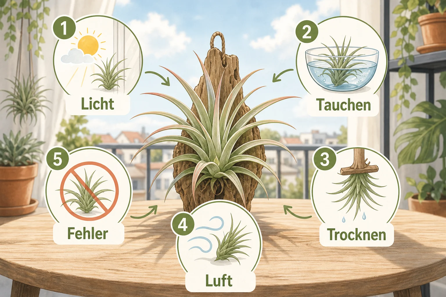 Infografik: Praktische Checkliste - Tillandsien Pflege Ohne Erde Luftpflanzen: Anleitung, Tipps und häufige Fehler
