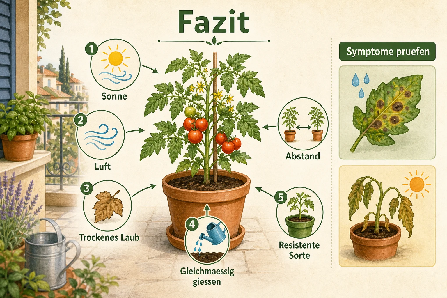 Infografik: Fazit - Tomatenkrankheiten erkennen und vorbeugen: Symptome sicher deuten