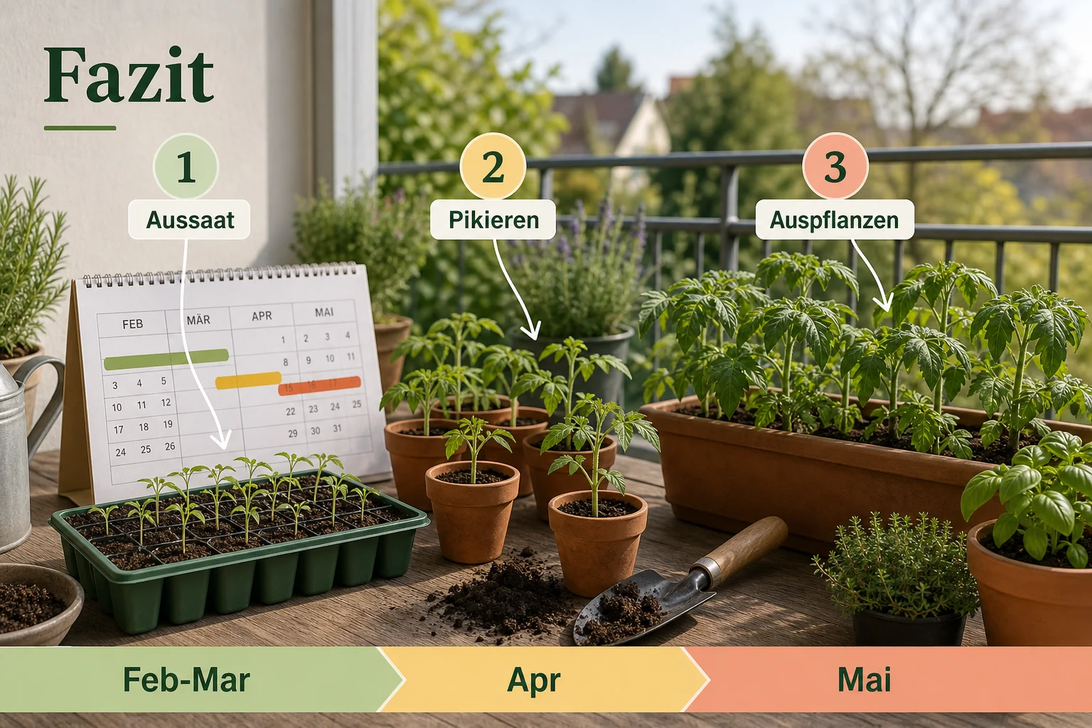 Infografik: Fazit - Tomaten Pflanzen Anleitung Aussaat Zeitpunkt: Schritt-für-Schritt erklärt