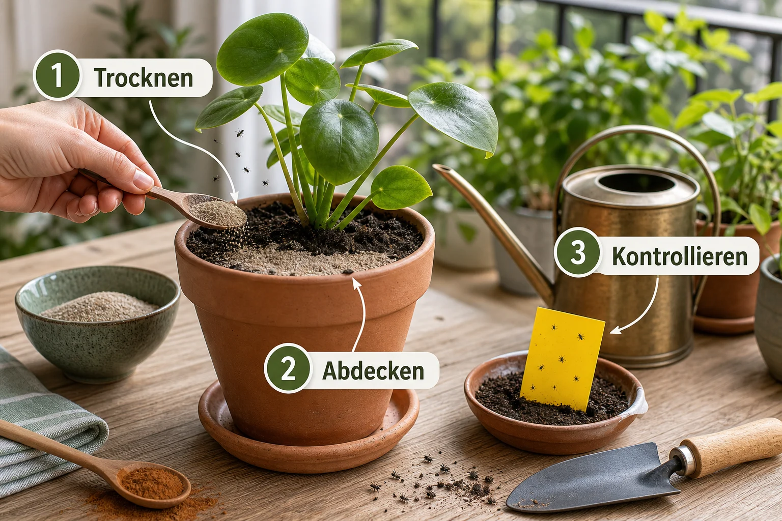 Erklärbild: Schritt-für-Schritt-Anleitung - Trauermücken Bekämpfen Hausmittel Effektiv: erkennen, vorbeugen und lösen