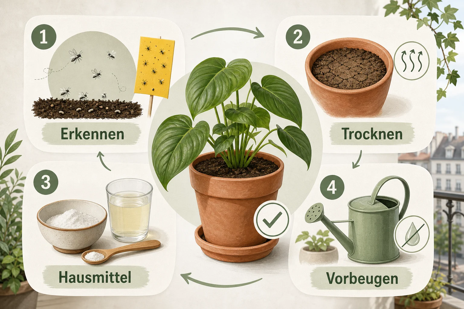 Infografik: Fazit - Trauermücken Bekämpfen Hausmittel Effektiv: erkennen, vorbeugen und lösen