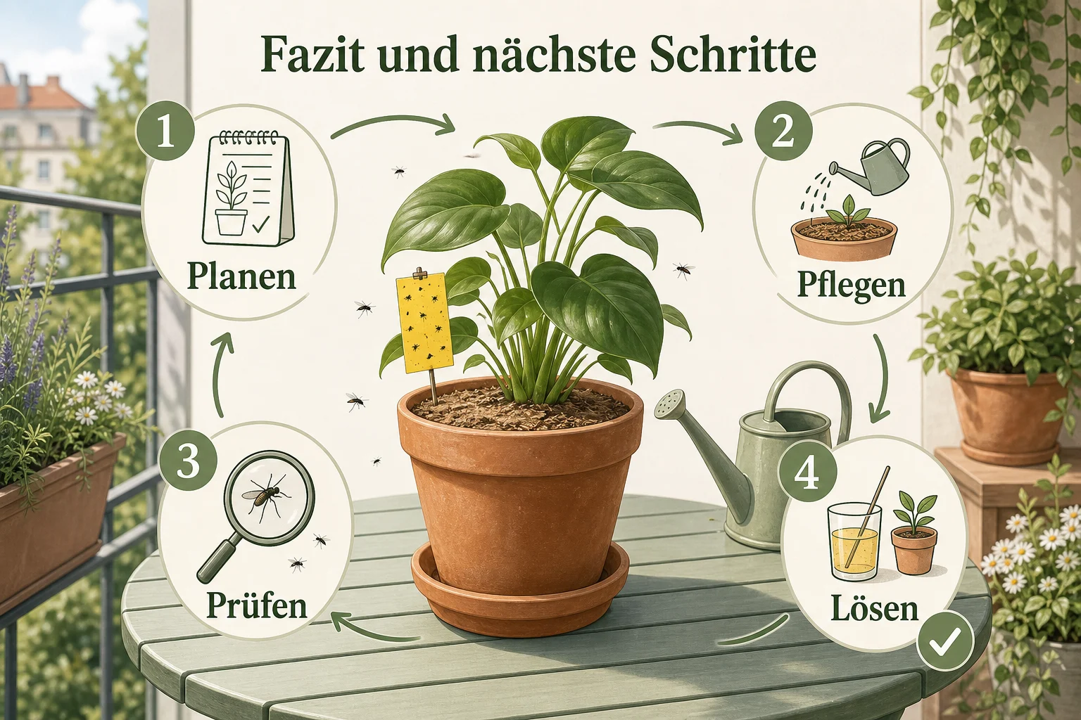 Infografik: Fazit und nächste Schritte - Trauermücken Bekämpfen Hausmittel Effektiv: erkennen, vorbeugen und lösen