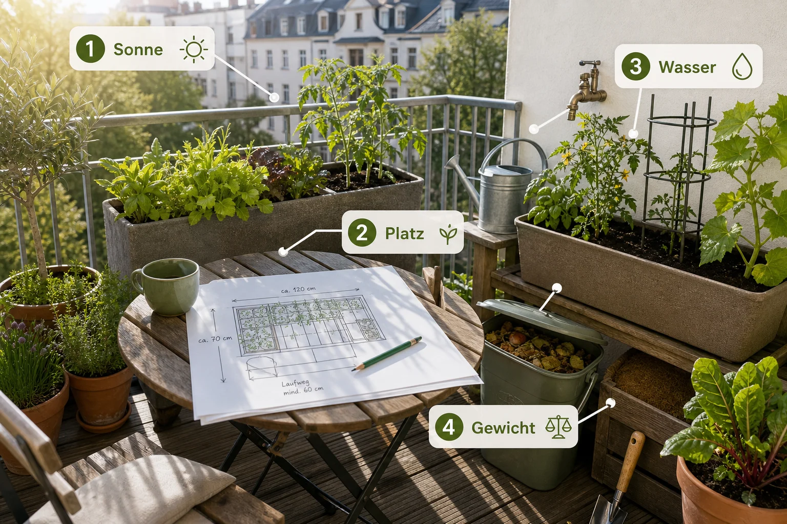 Infografik: Voraussetzungen, Standort und richtige Planung - Urbaner Garten Anlegen Nachhaltig: Anleitung, Tipps und häufige Fehler