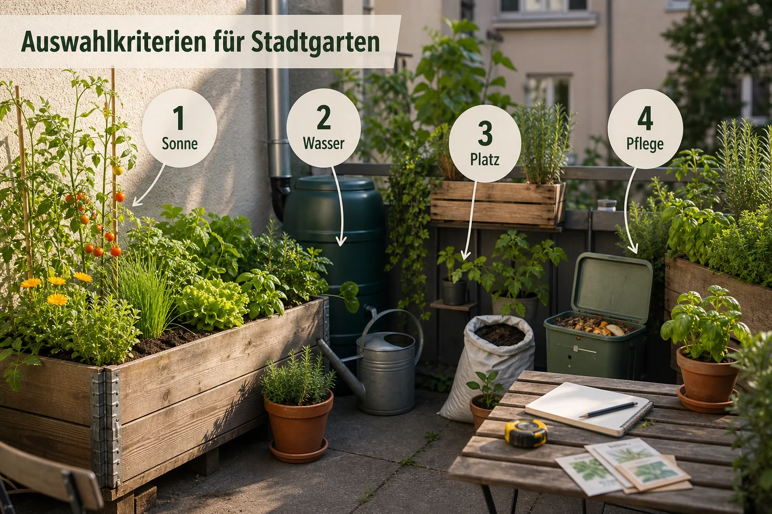 Infografik: Auswahlkriterien für Stadtgarten - Urbaner Garten Anlegen Nachhaltig: Anleitung, Tipps und häufige Fehler