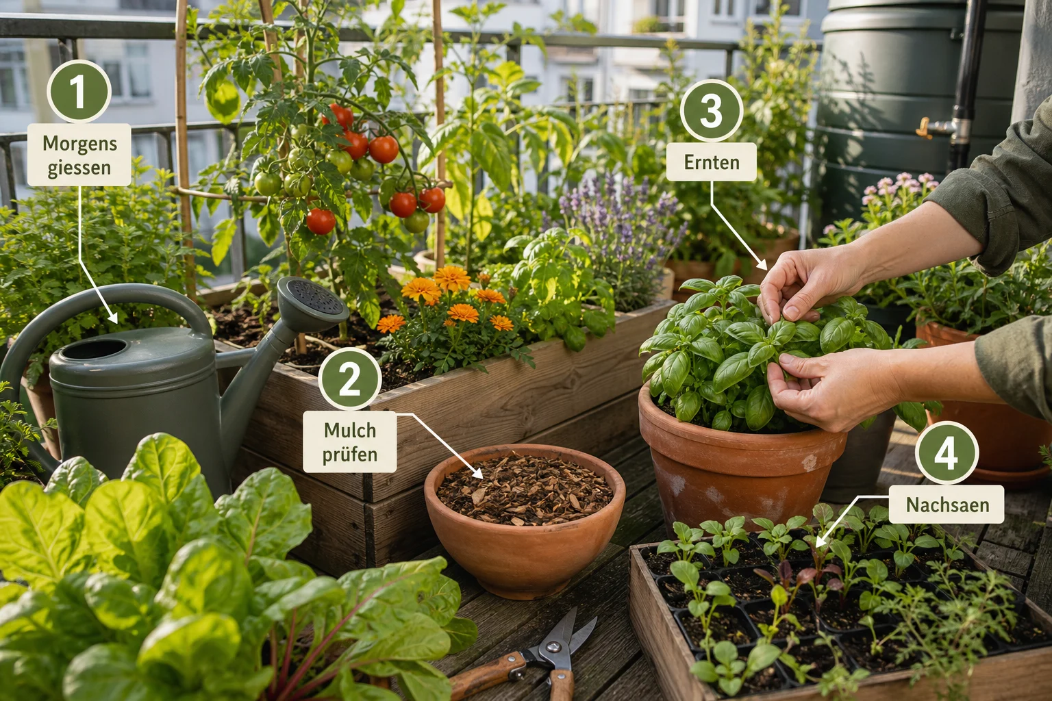 Infografik: Pflege, Timing und saisonale Besonderheiten - Urbaner Garten Anlegen Nachhaltig: Anleitung, Tipps und häufige Fehler