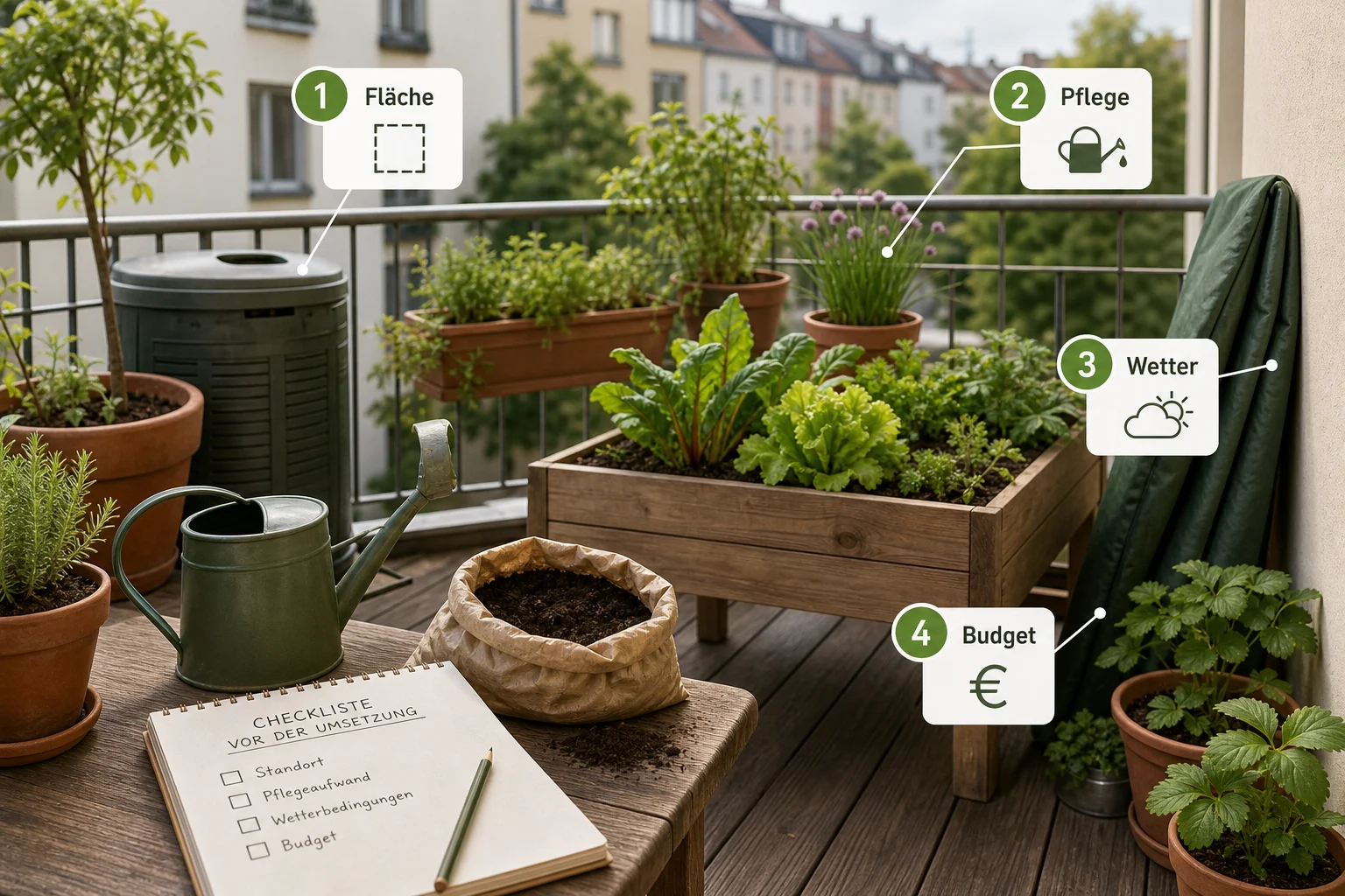 Infografik: Checkliste vor der Umsetzung - Urbaner Garten Anlegen Nachhaltig: Anleitung, Tipps und häufige Fehler