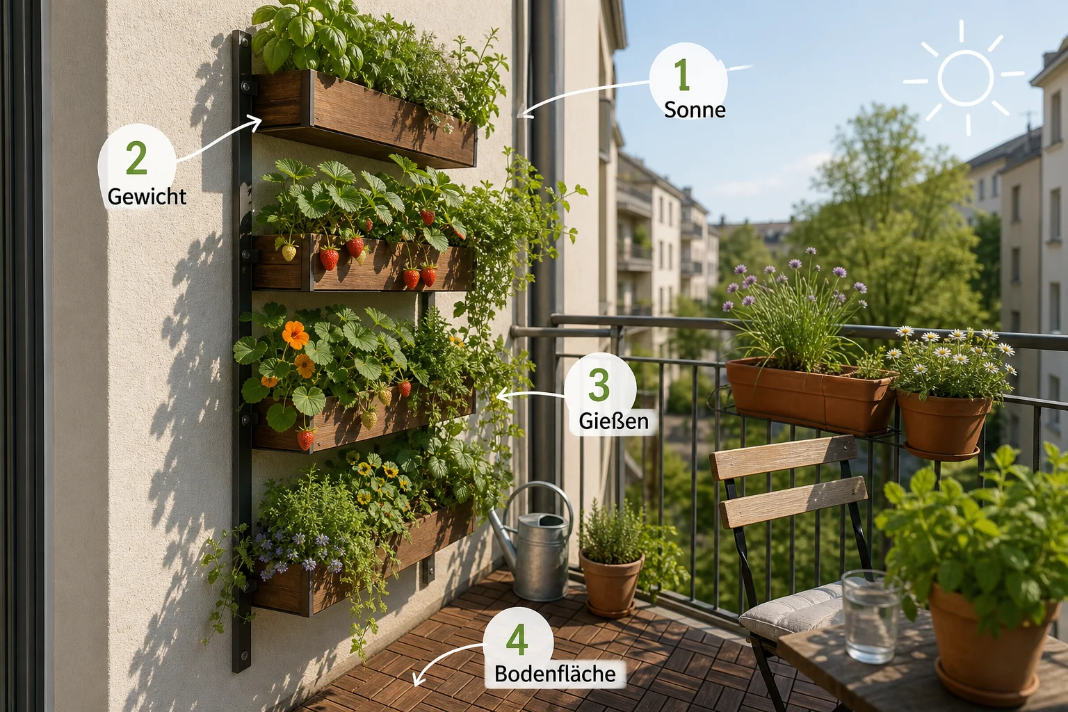 Infografik: Auswahlkriterien für Kleine Räume - Vertikal Gärtnern Balkon Platzsparend: Anleitung, Tipps und häufige Fehler