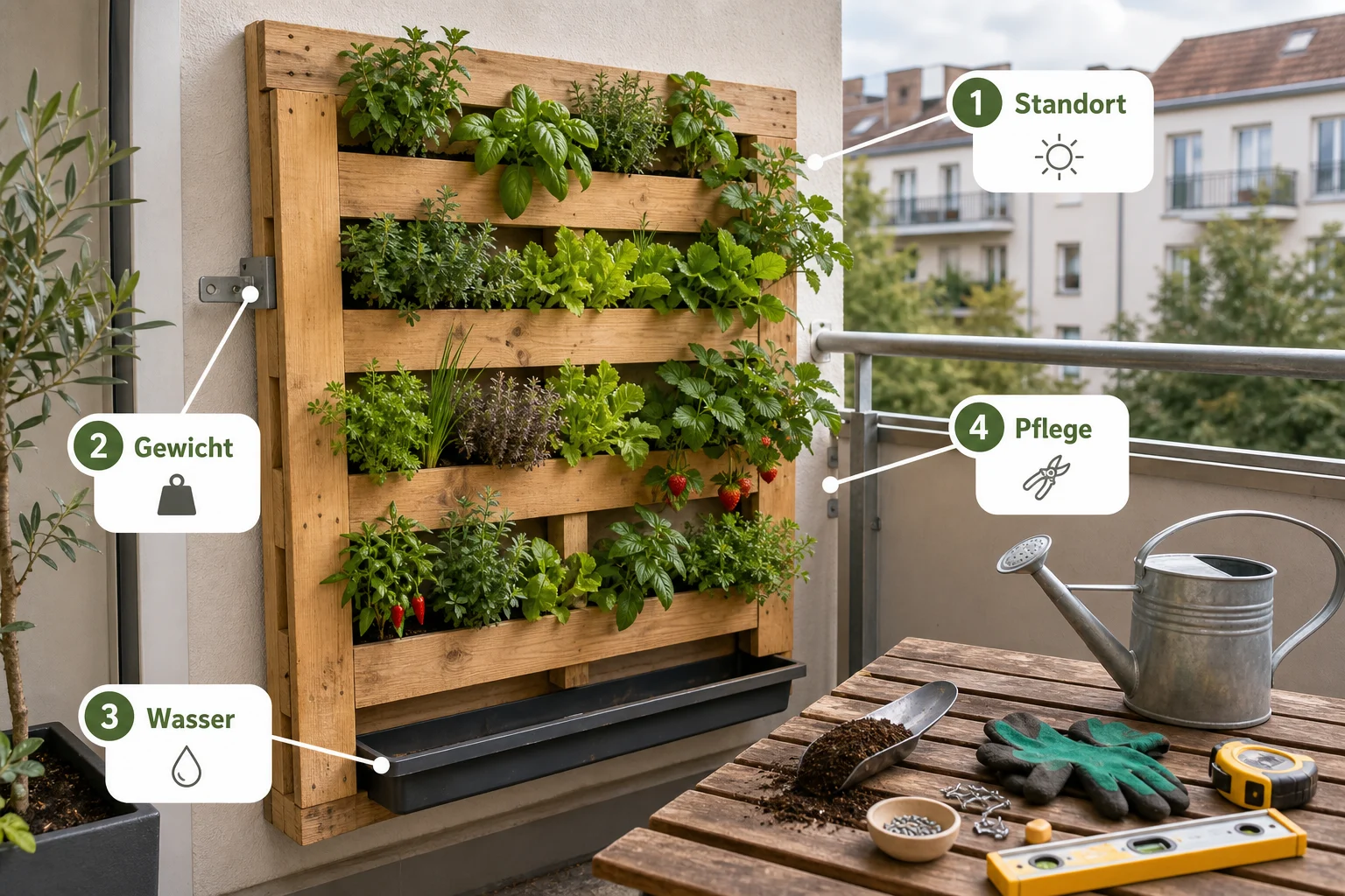 Infografik: Praktische Checkliste - Vertikaler Garten Balkon Selber Bauen: Anleitung, Tipps und häufige Fehler