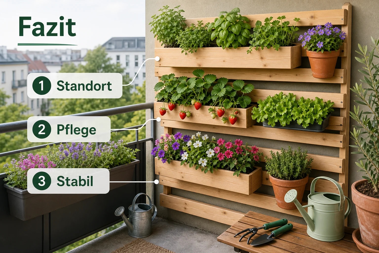 Infografik: Fazit - Vertikaler Garten Balkon Selber Bauen: Anleitung, Tipps und häufige Fehler